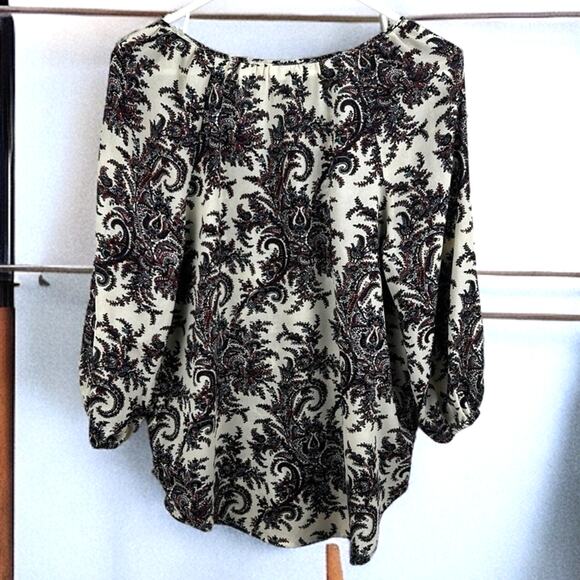 Liz Claiborne Women’s S Multicolor Boho Floral Lightweight 3/4 Sleeve Blouse Top - Picture 2 of 5